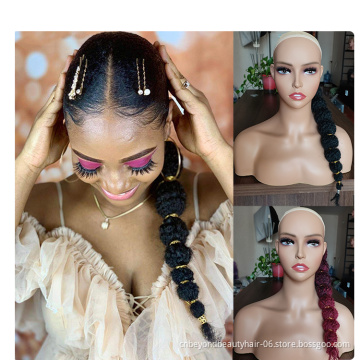 Synthetic Afro Kinky Straigt  Bubble marley braids Ponytail Clip in Hairpieces